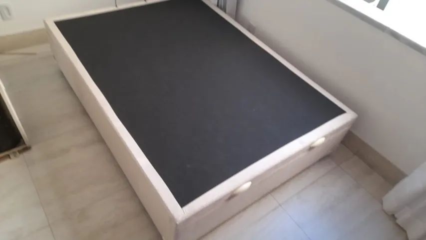 Cama Box Baú Casal Blindada 1,38x1,88x42cm, Laterais Fechadas Na Madeira, Cartão 12x! - Foto 5