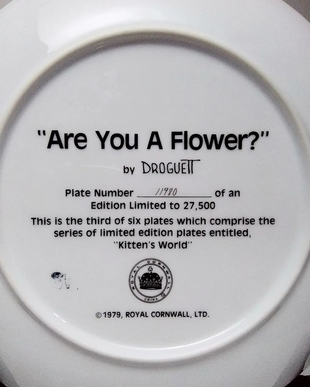 Prato Porcelana Coleção ano 1979 " Kitten's World" - Gravura de Gato - Foto 4