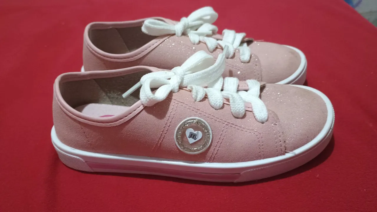 Tênis Molekinha Rosa Glitter Infantil -