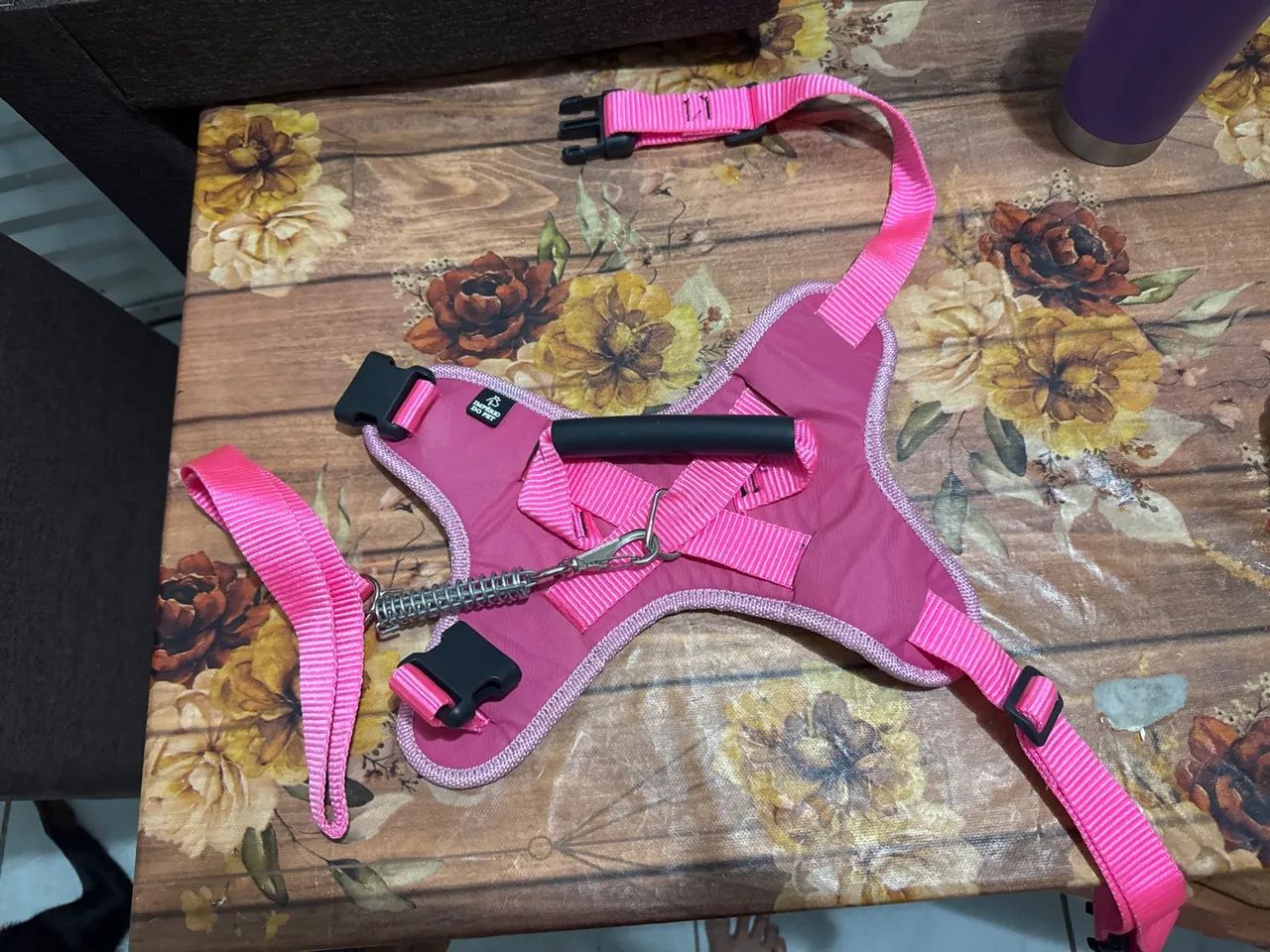 Coleira e Peitoral para Cães - Rosa - Foto 2
