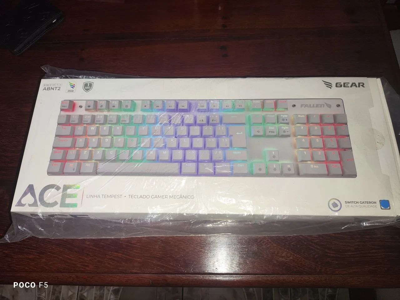 Teclado Mecânico Gamer Fallen Ace RGB, Swith Blue ABNT2 Branco  (NOVO) - Foto 2
