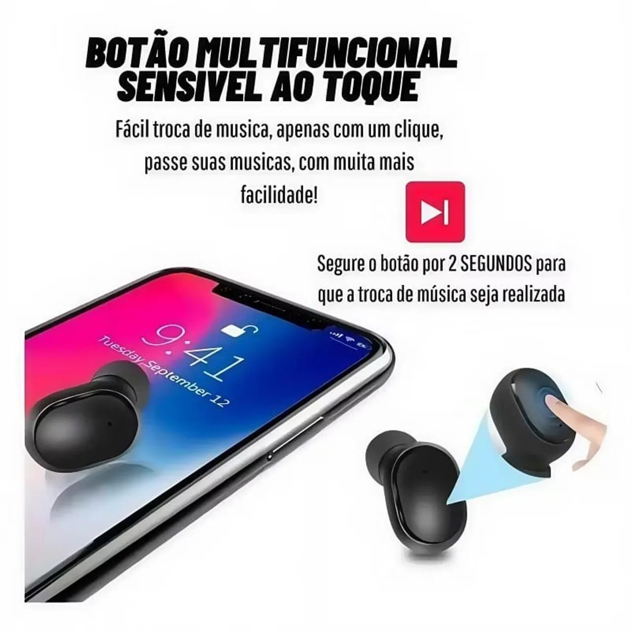 Fone de ouvido sem fio Redmi Airdots  Com led e Sem Led - Foto 3