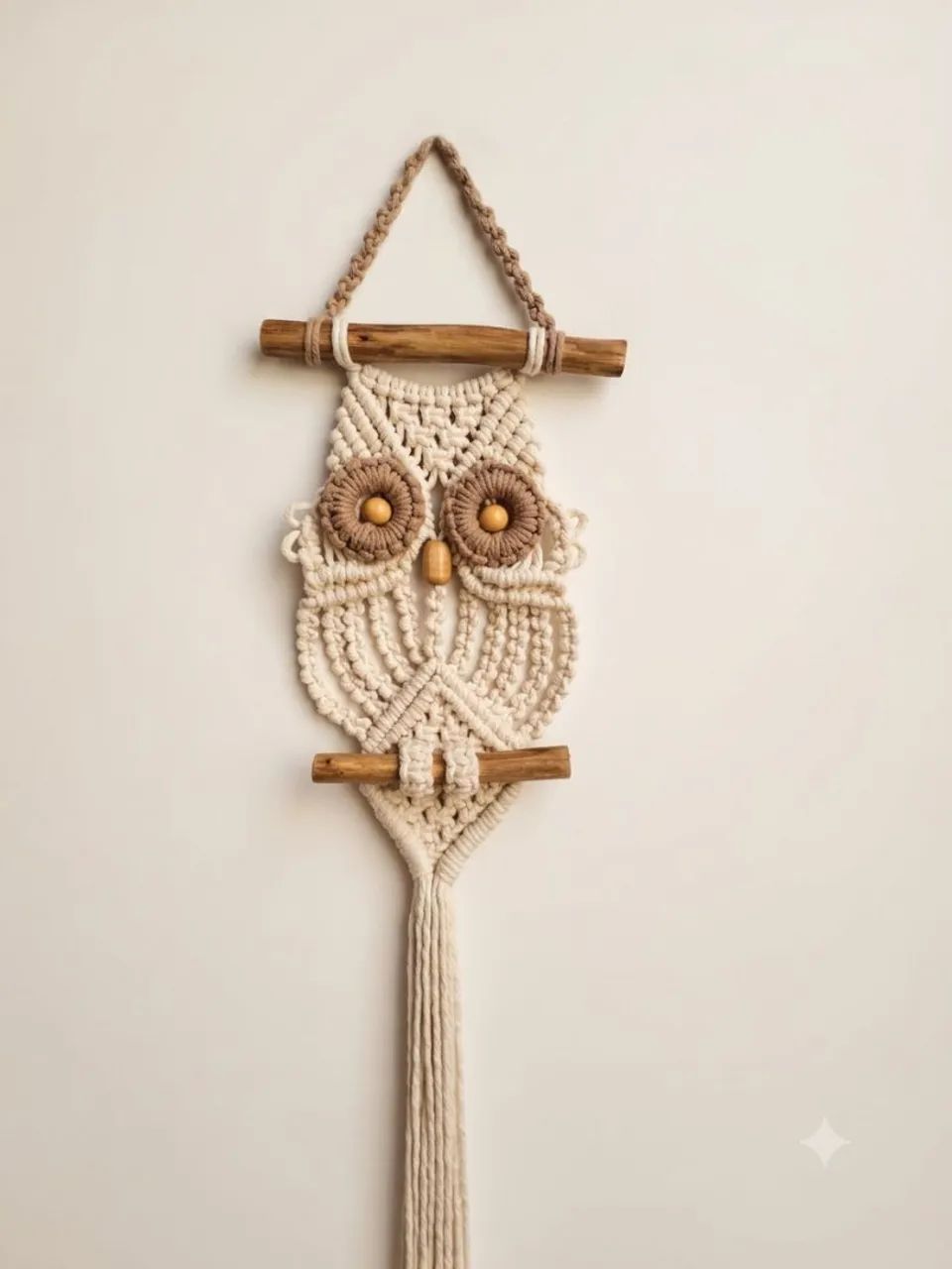 Decoração parede macramê coruja