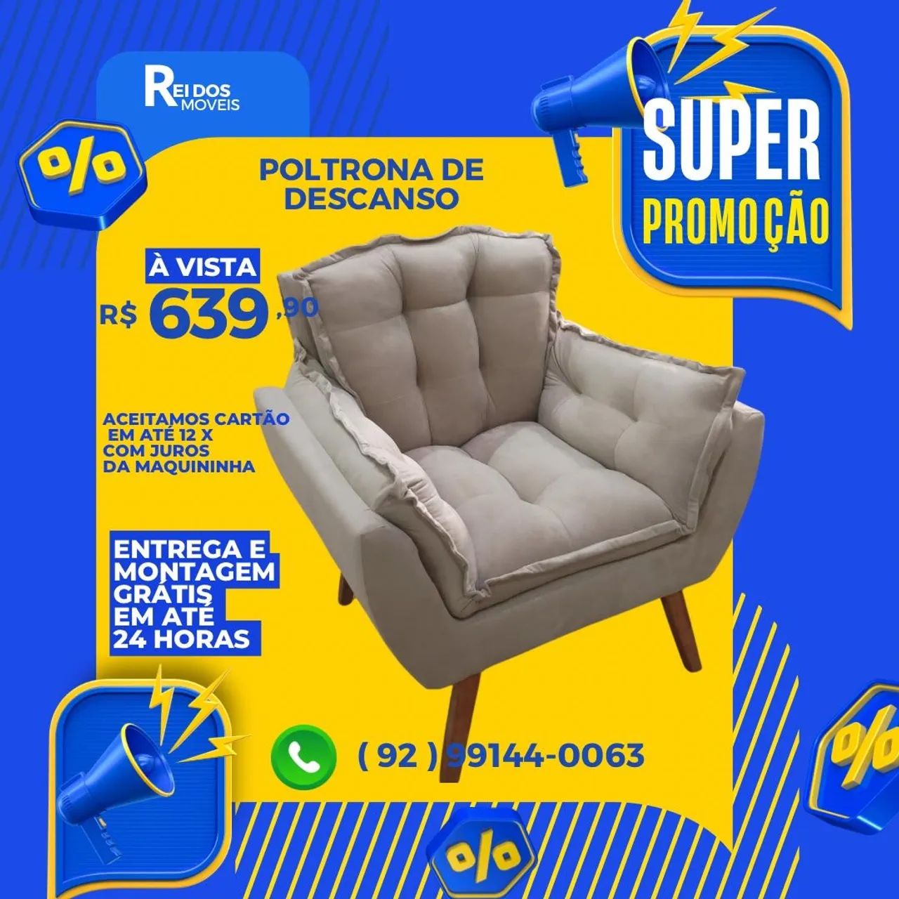 Poltrona super confortável a pronta entrega 