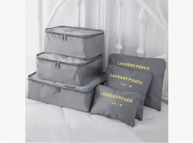 Conjunto De Sacos Necessaire 6 Peças Para Malas E Viagens