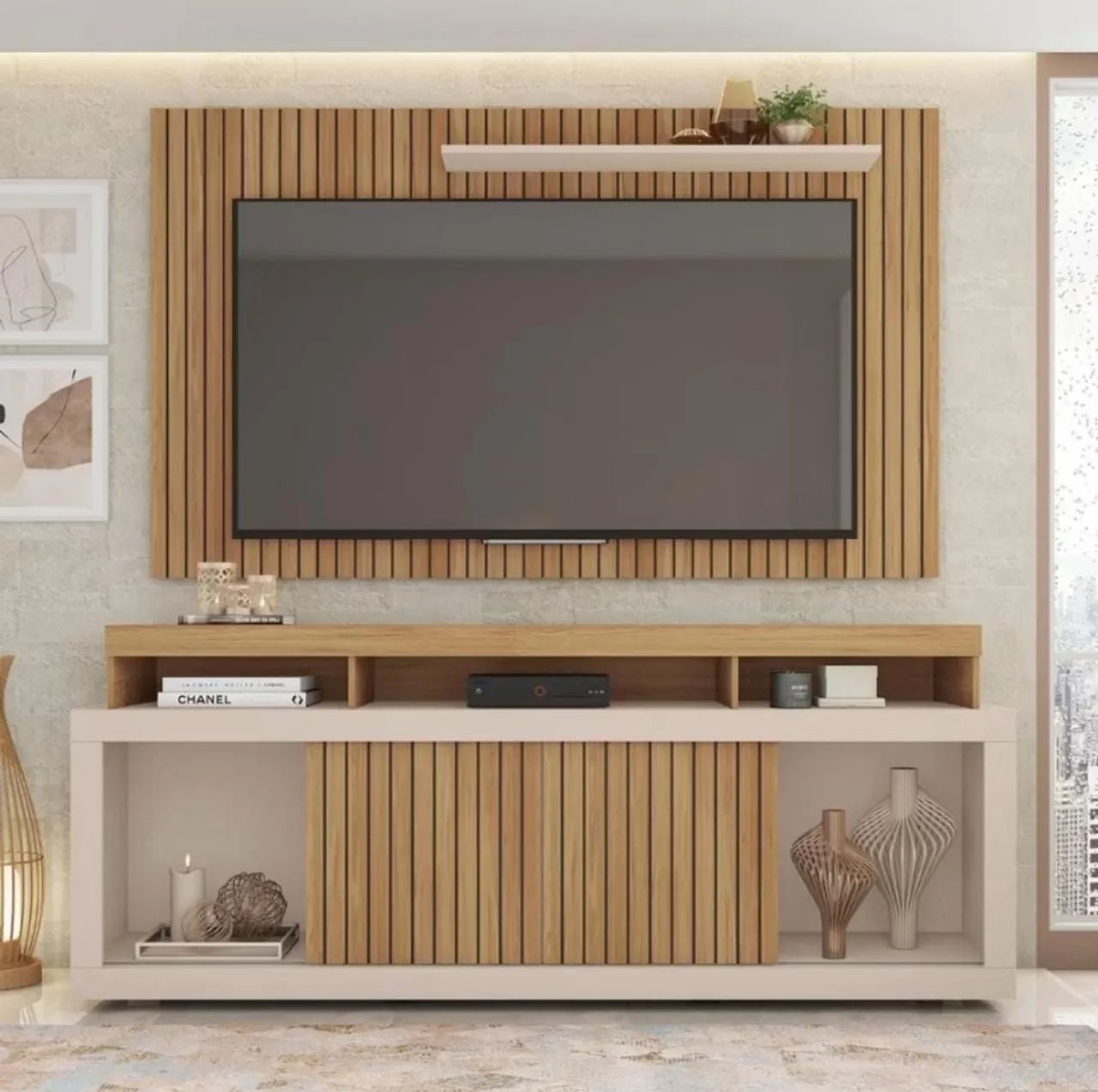 Rack Com Painel Para TV até 65 Polegadas Life Marrom Caemmun<br> - Foto 2