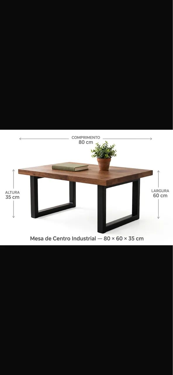 MESA DE CENTRO ESTILO INDUSTRIAL