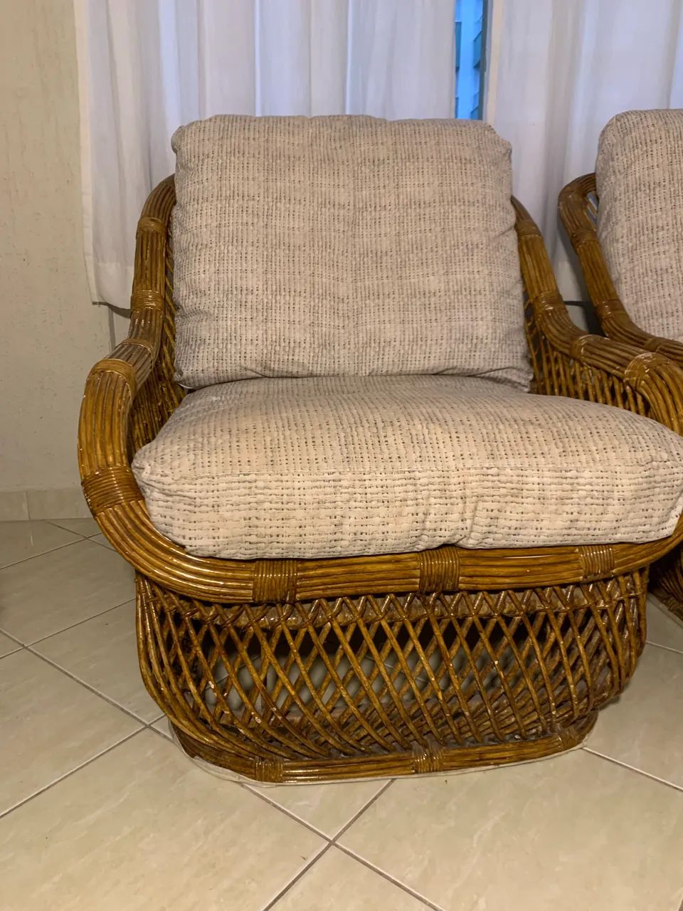 Par de poltronas em fibra natural e Aquablock  - Foto 3