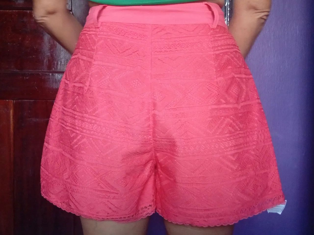 Short Laranja tam.36 (forma grande)/38 com cinto - Foto 2