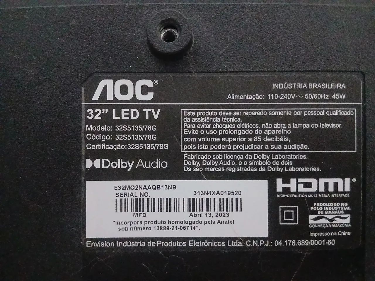 TV smart 32 Aoc com defeito  - Foto 4