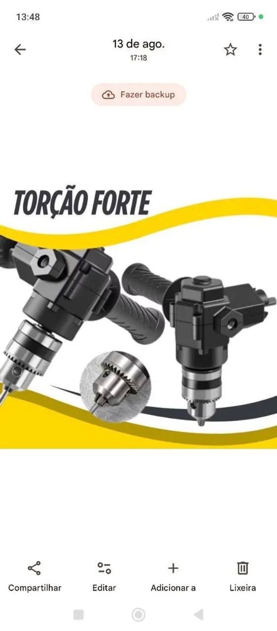 KIT ADAPTADOR FURADEIRA E PARAFUSADEIRA ANGULO 90 GRAUS RETO 