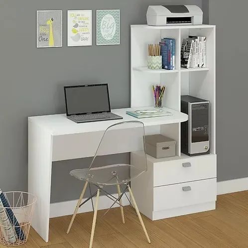 Elisa Desk with 6 Shelves and 2 Drawers – Free Delivery and Assembly in Fortaleza