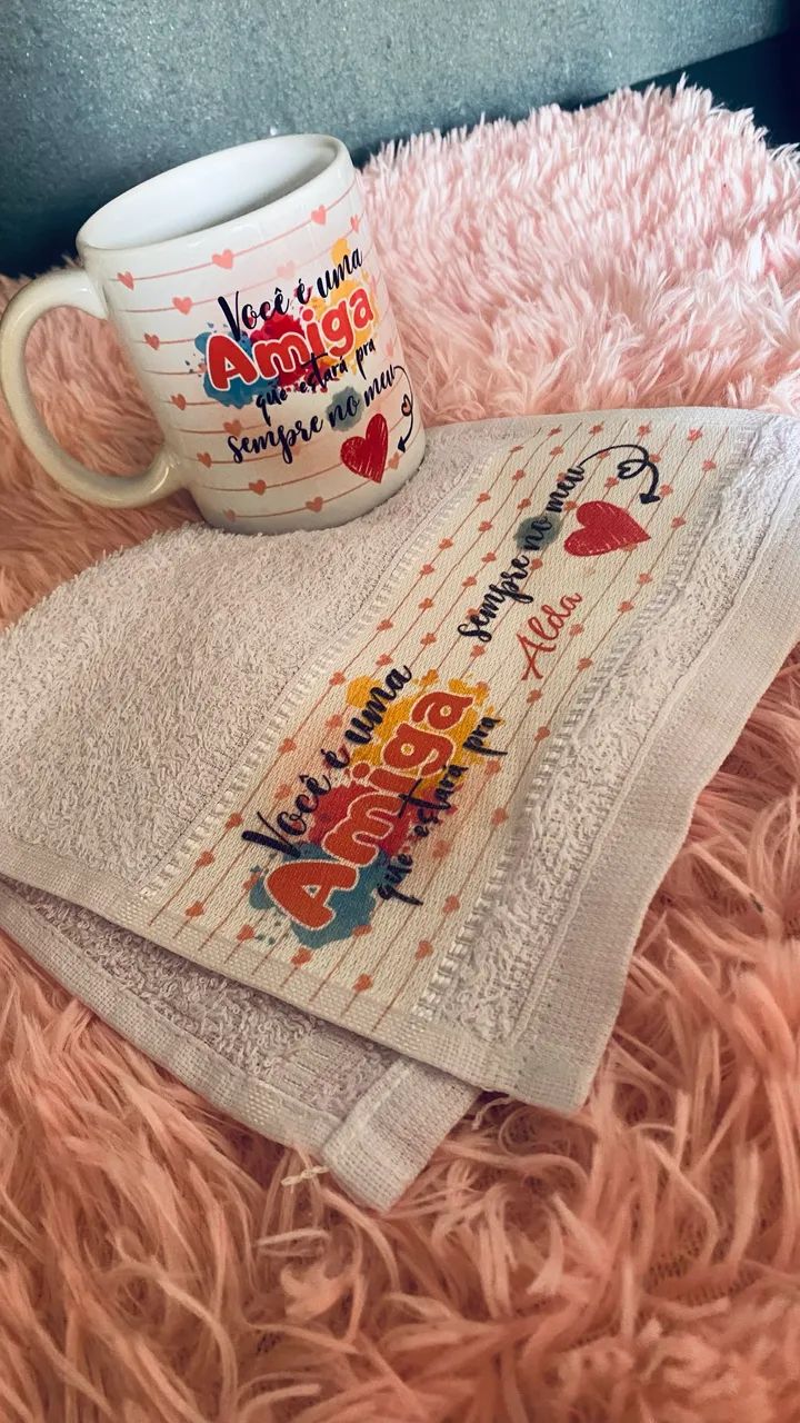 Kit presente caneca + toalha personalizada  - Foto 5