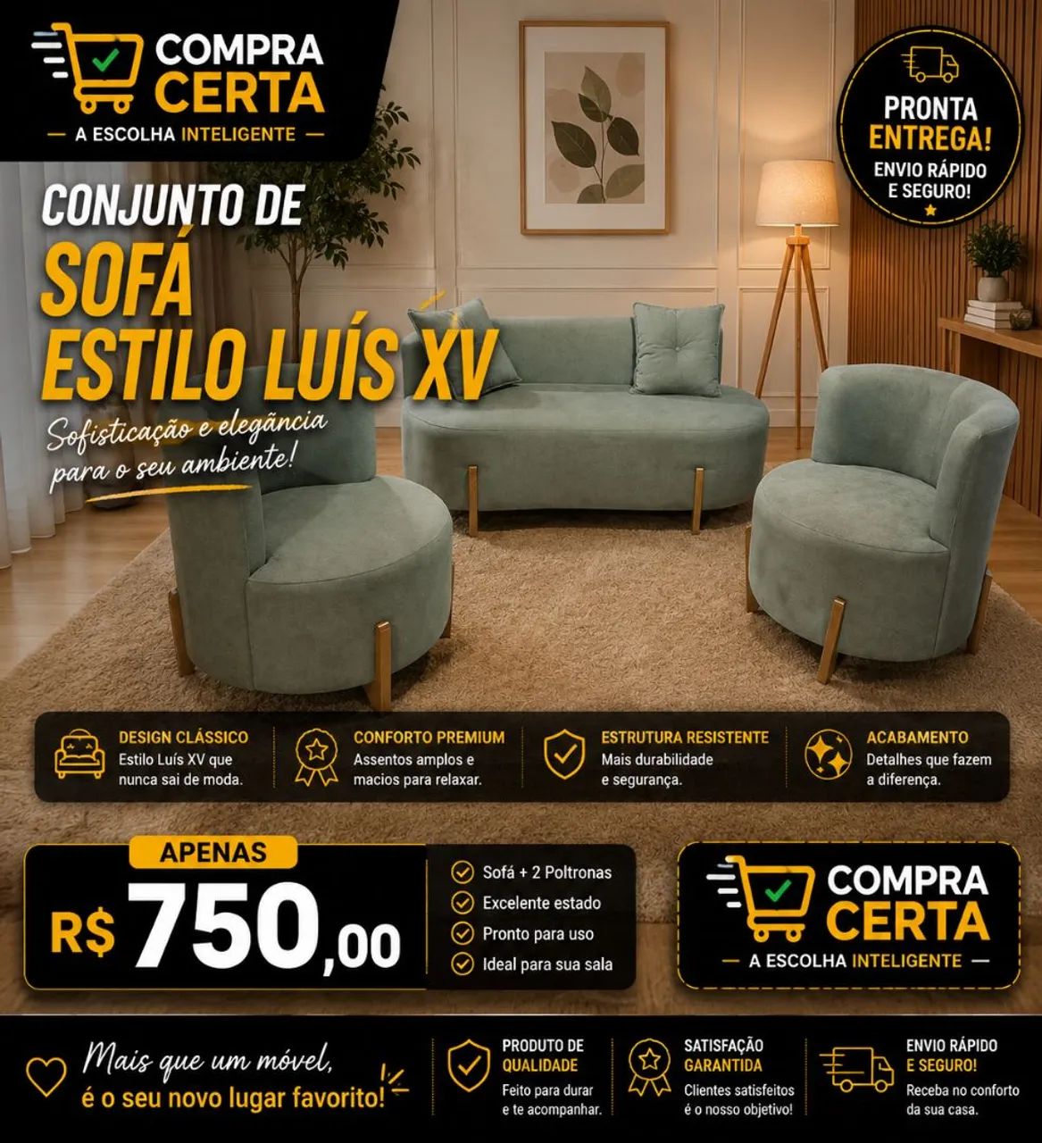 Sófa Luiz xv impecável 