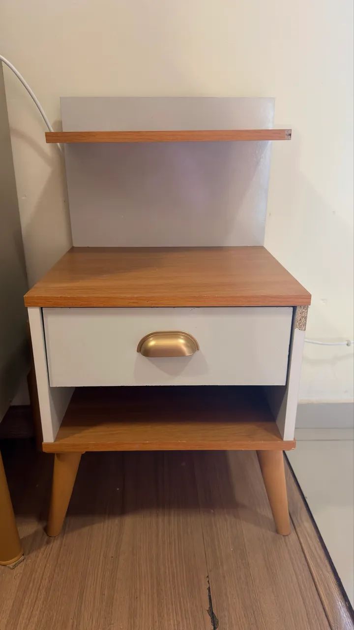 Mesa de Cabeceira Decor Criado Estilo Retrô Para Quarto - Foto 3
