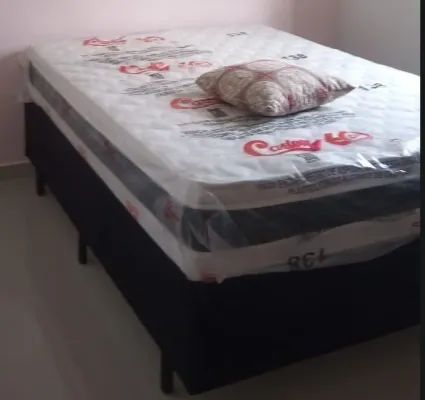 Cama box + colchão castor semi ortopédico D45