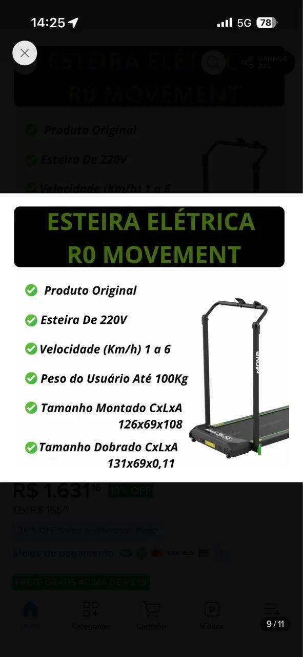 Esteira ergométrica Movement R0 Compacta