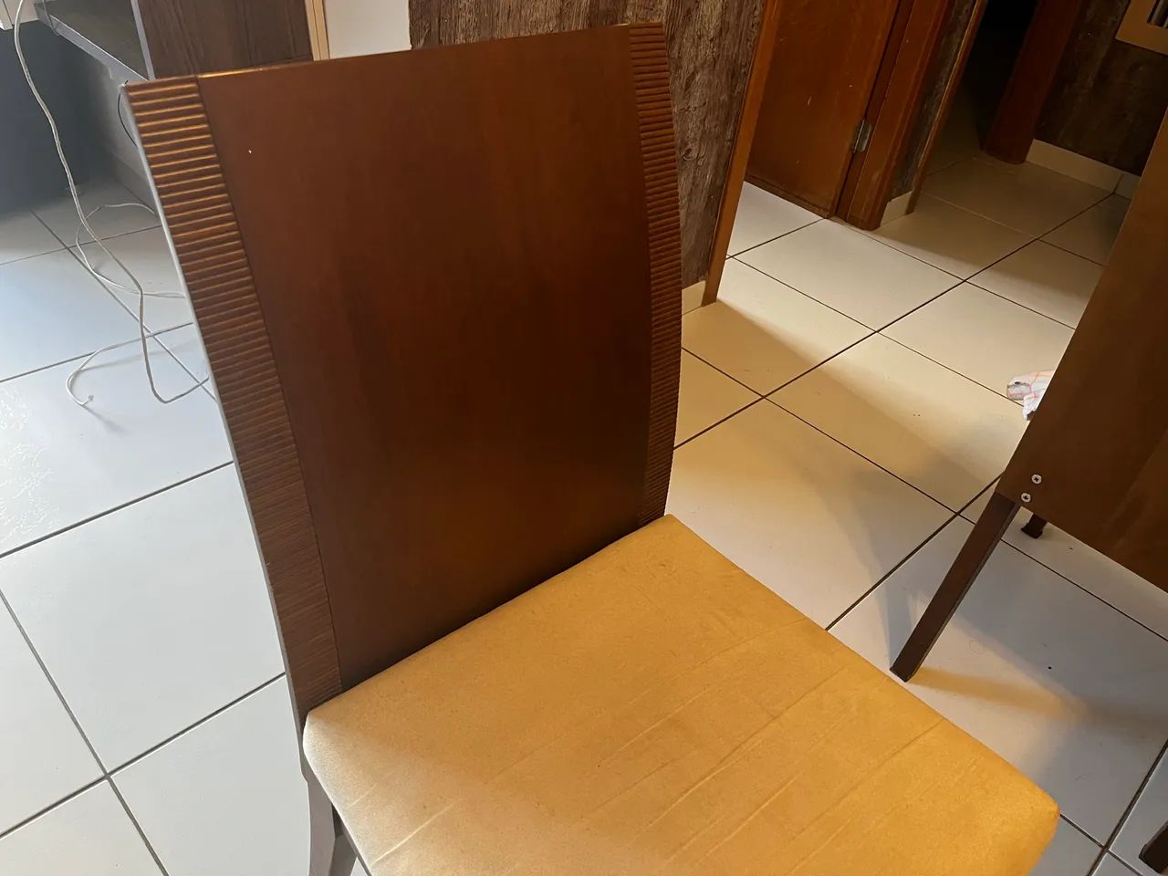 Mesa de Jantar 6 Lugares com Tampo de Vidro Laqueado Off-White - Foto 3