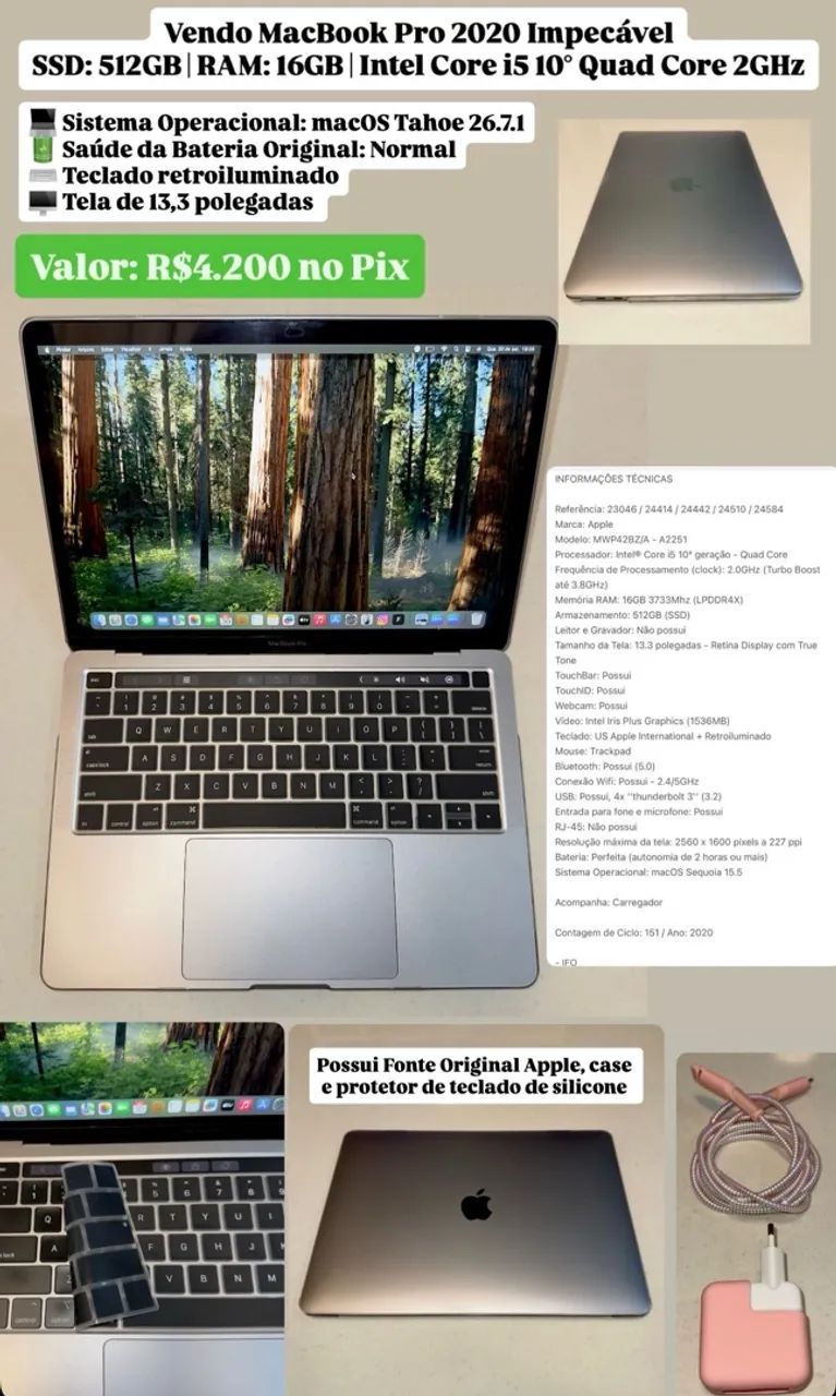 Vendo MacBook Pro 2020 Impecável