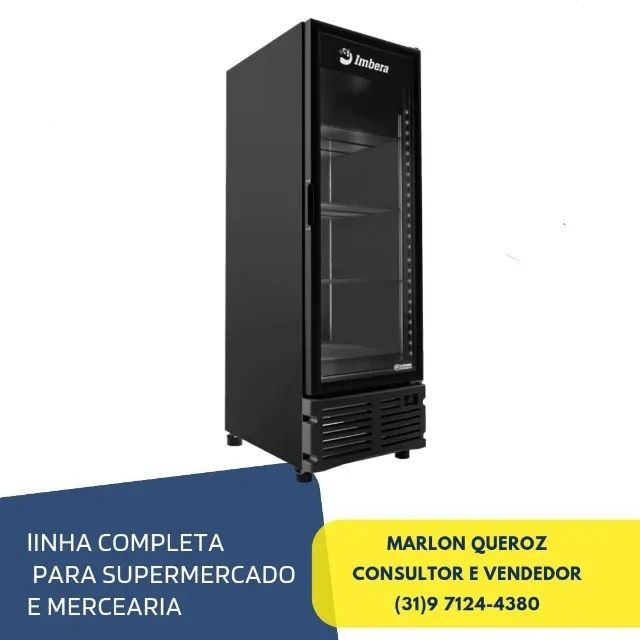 Freezer vertical porta de vidro 560l Imbera