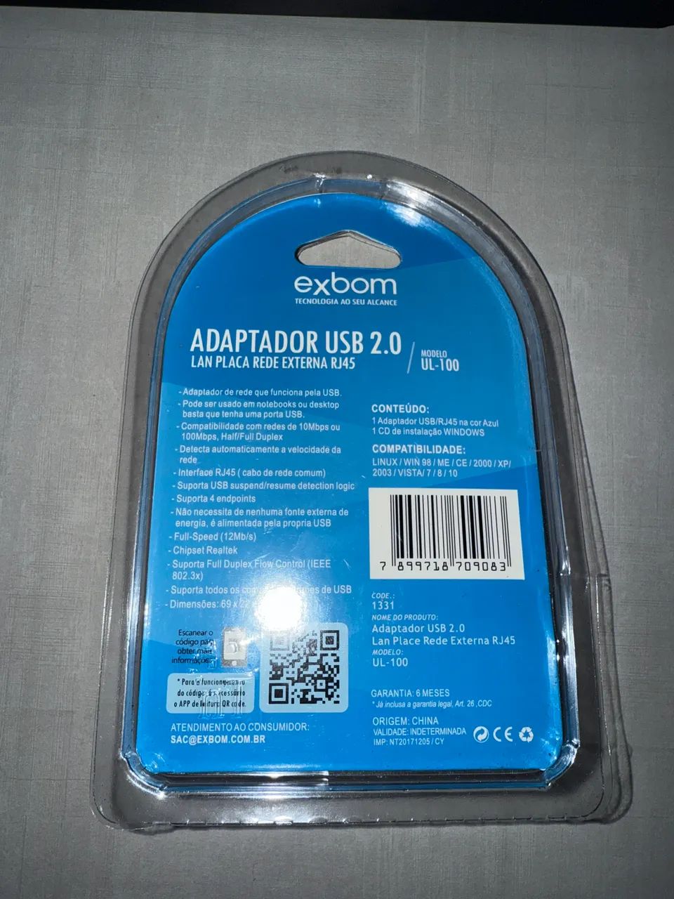 Adaptador USB 2.0 para Rede LAN Ethernet RJ45 Exbom - LACRADO - Foto 2