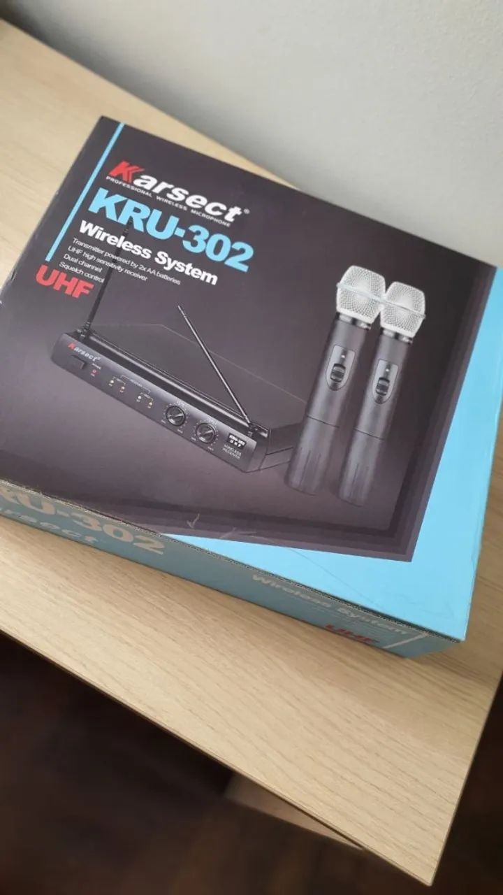 KIT DE SOM PORTÁTIL COM MICROFONES SEM FIO - Foto 2