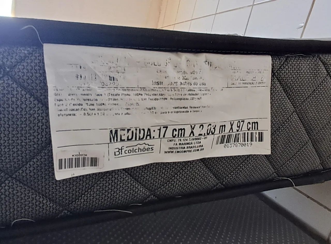 Cama box com colchão solteiro largo seminova D33 - Foto 3
