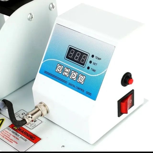 Prensa térmica para canecas + 12 canecas brancas - Foto 5