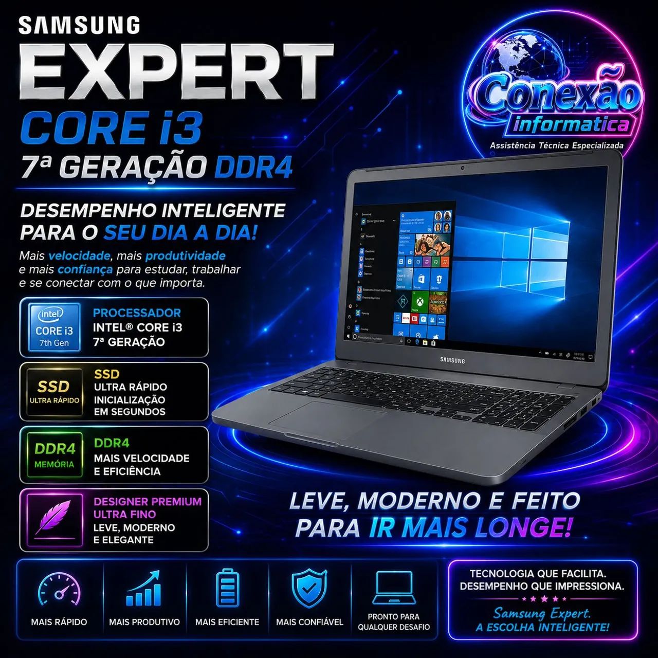 Notebook Samsung Expert Core i3 DDR4 (A pronta entrega)