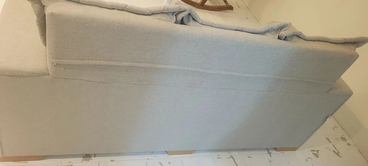 PAINEL DE TV BRANCO + SOFÁ CINZA - Foto 4