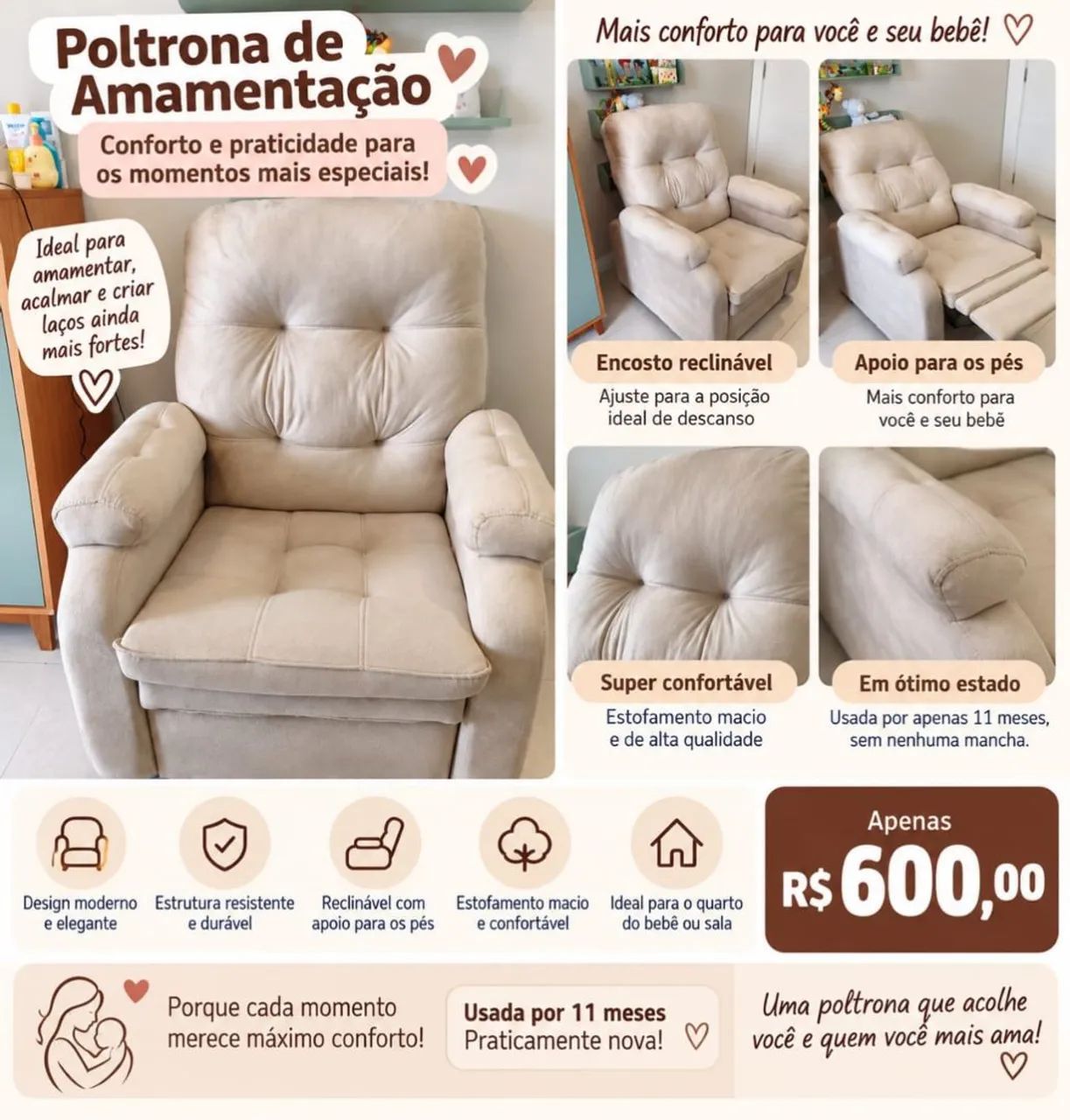 Poltrona de amamentação 