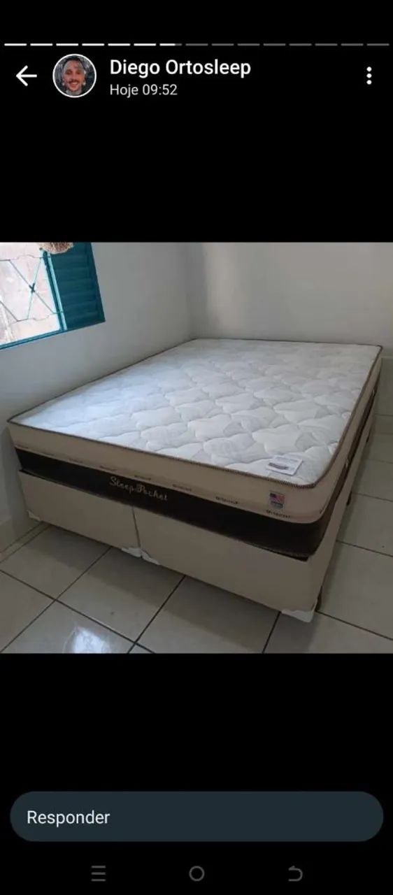Cama box queen size grátis entrega e travesseiro