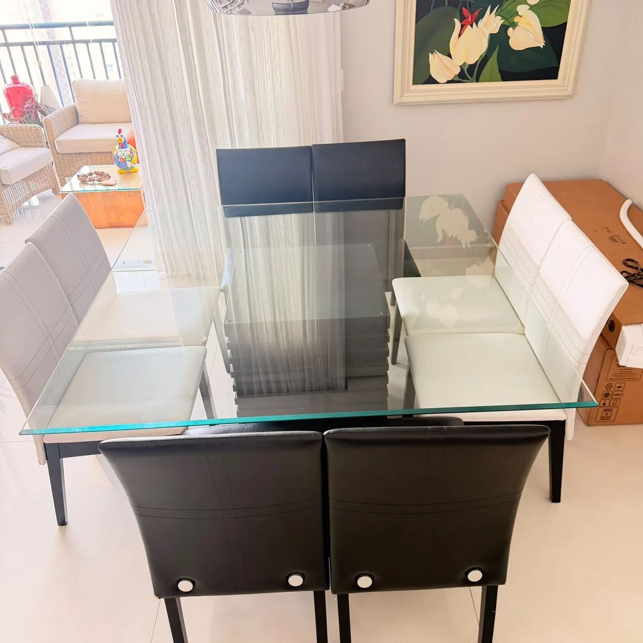 Mesa de jantar quadrada com 8 lugares - Foto 4