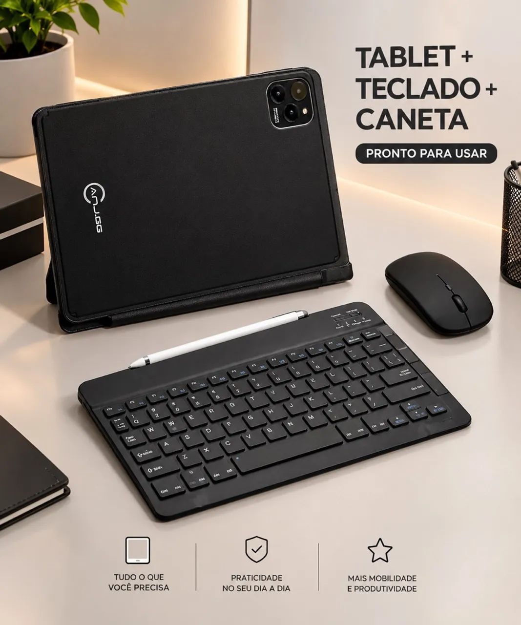 ? Tablet Completo com Teclado, Caneta e Mouse | Menos de 1 Ano de Uso
