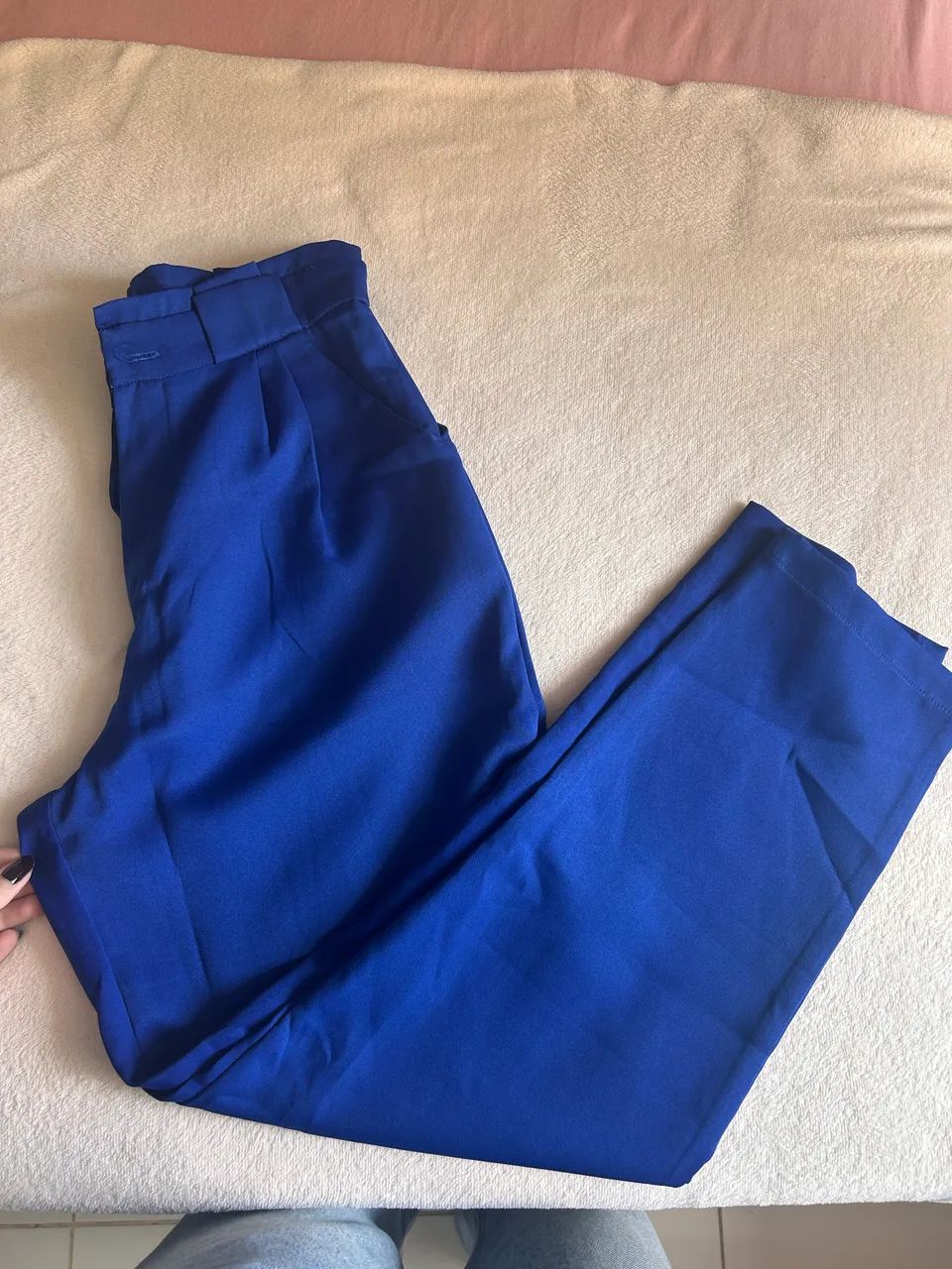 Calça de tecido azul - Foto 3
