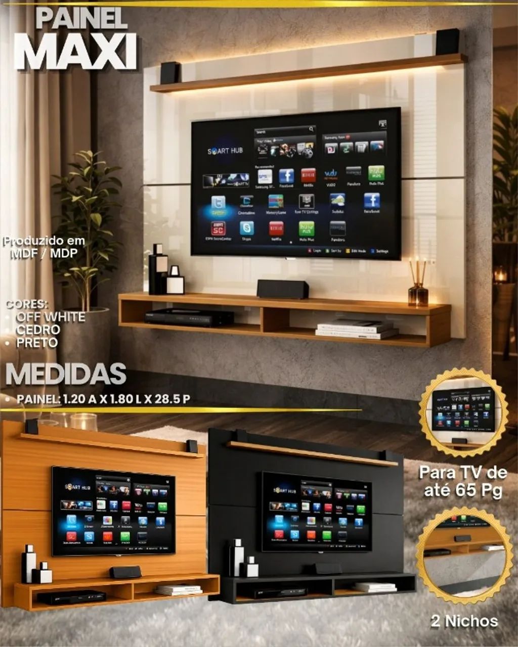 Painel para TV até 65 polegadas 