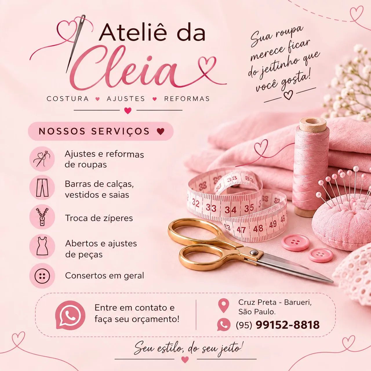 Costureira (Ajustes e Consertos)