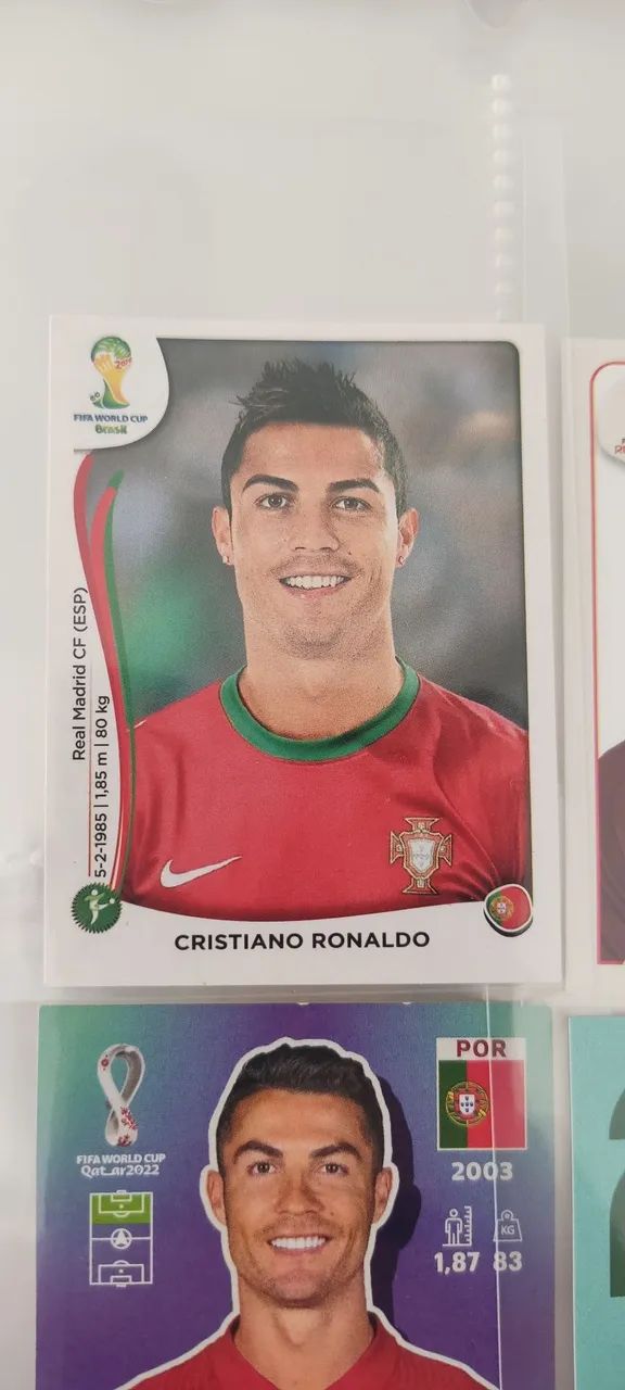 Lote figurinhas Cristiano Ronaldo Copas 2014 2018 2022 2026 - Foto 2