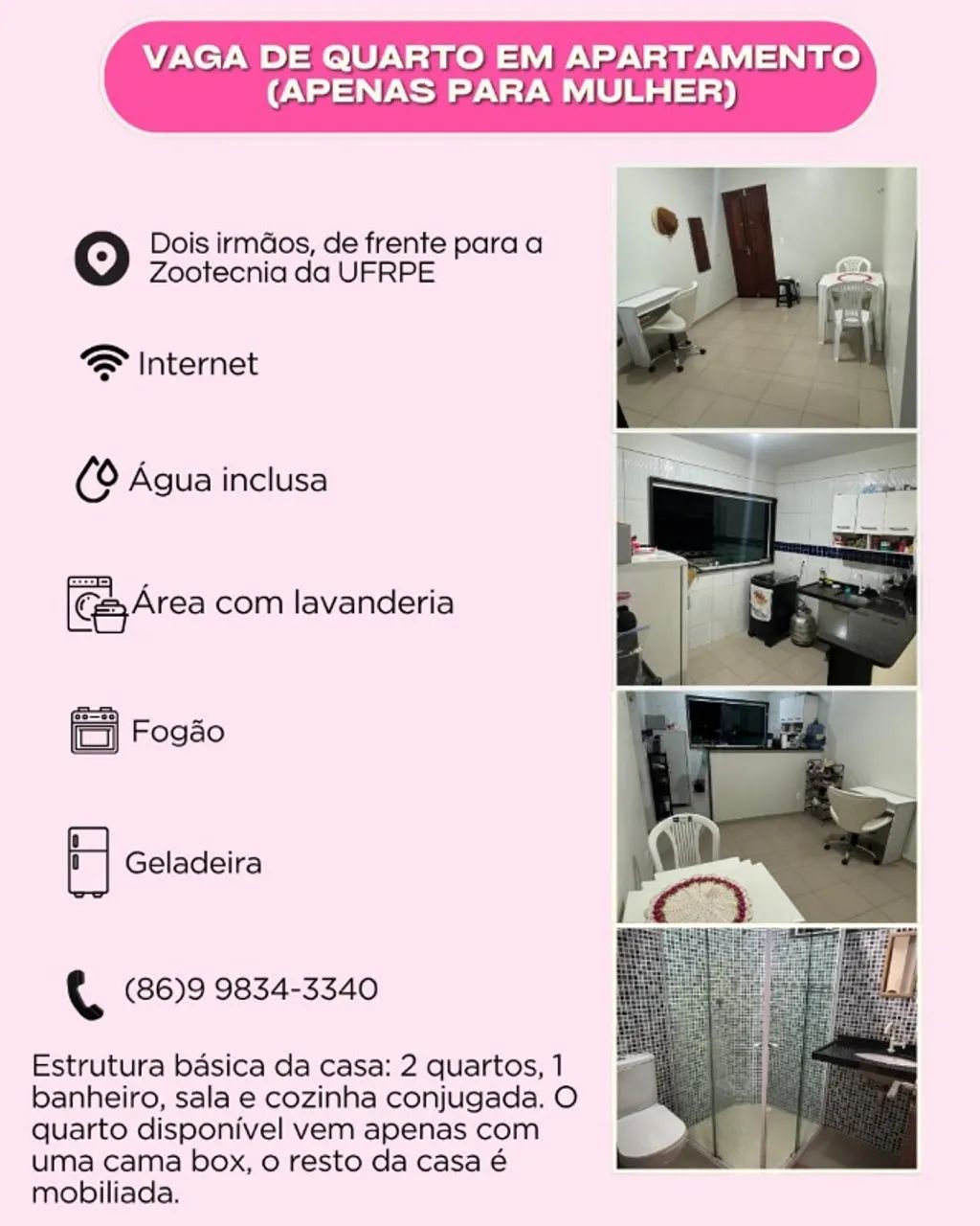 Quarto em apartamento