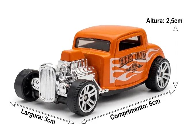 Carrinho de Brinquedo Hot Rod Early Times 1:64 - Alloy Car - Foto 5