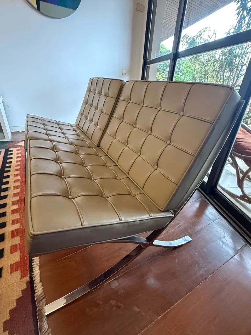 Poltrona Barcelona Clássica Design - Aço Inox Couro Legítimo Impecável  - Foto 3