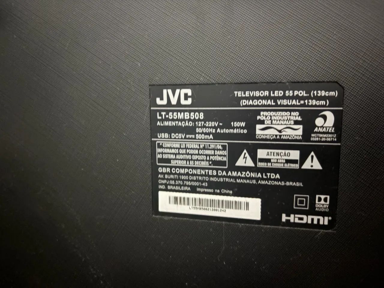 Vendo Tv JVC 55'' com problema! - Foto 3