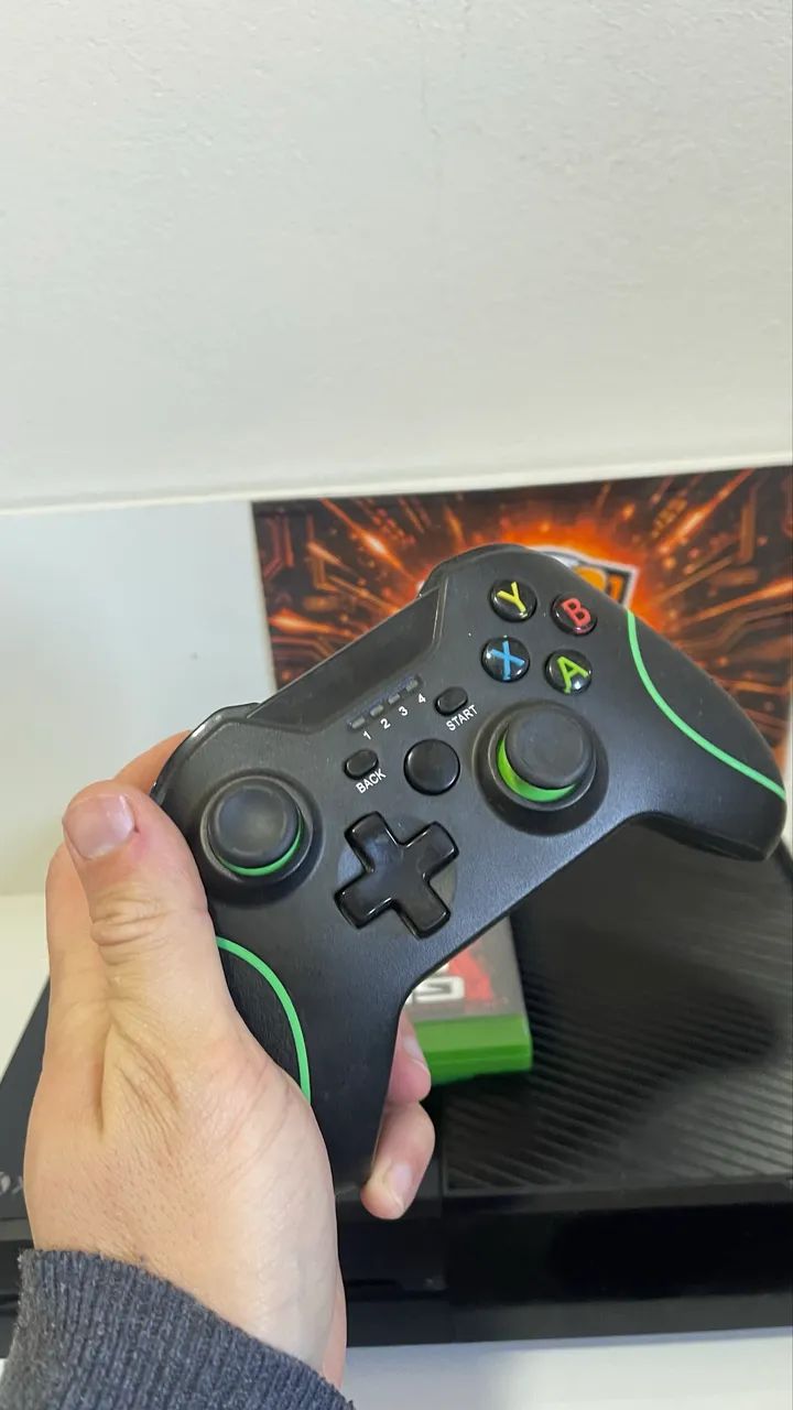 XBOX ONE FAT + CONTROLE + 2 JOGOS e com cabos - Foto 3