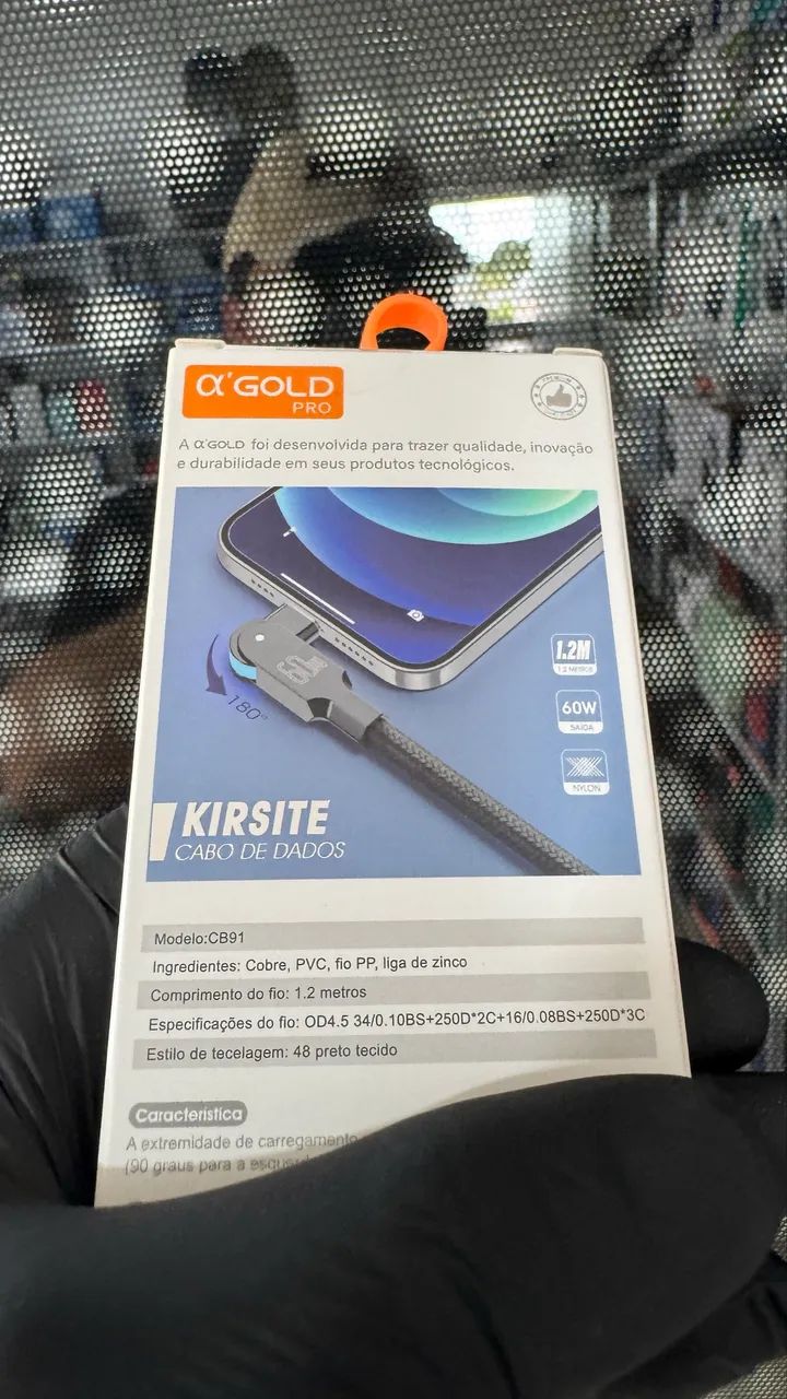 Cabo USB-C para USB-C 60W A'Gold Pro - Articulado 180° e Blindado - Foto 2