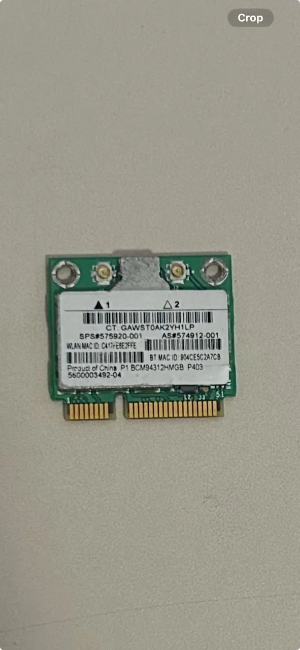 Placa de rede MiniPCIe Dell DW1397