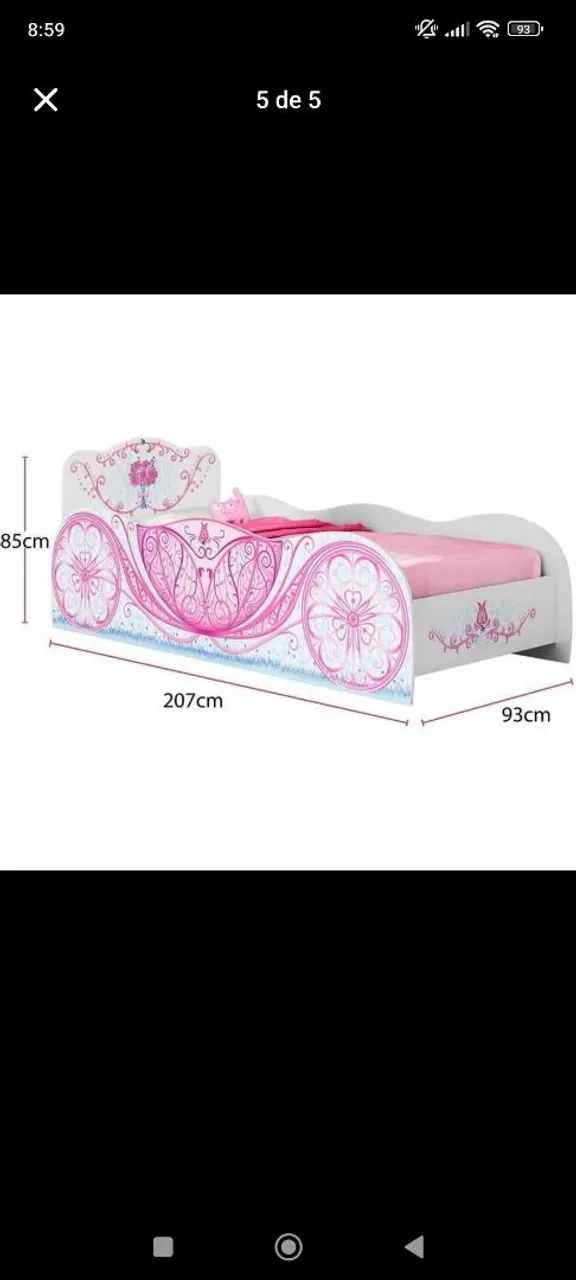 Cama infantil carruagem princesas - Foto 5