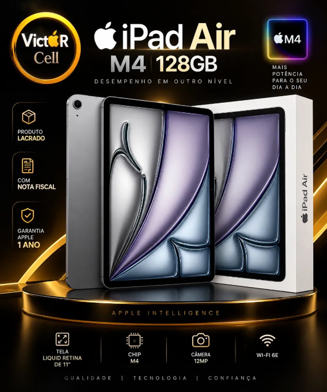 iPad Air M4 128GB | Lacrado | Novo | Garantia 