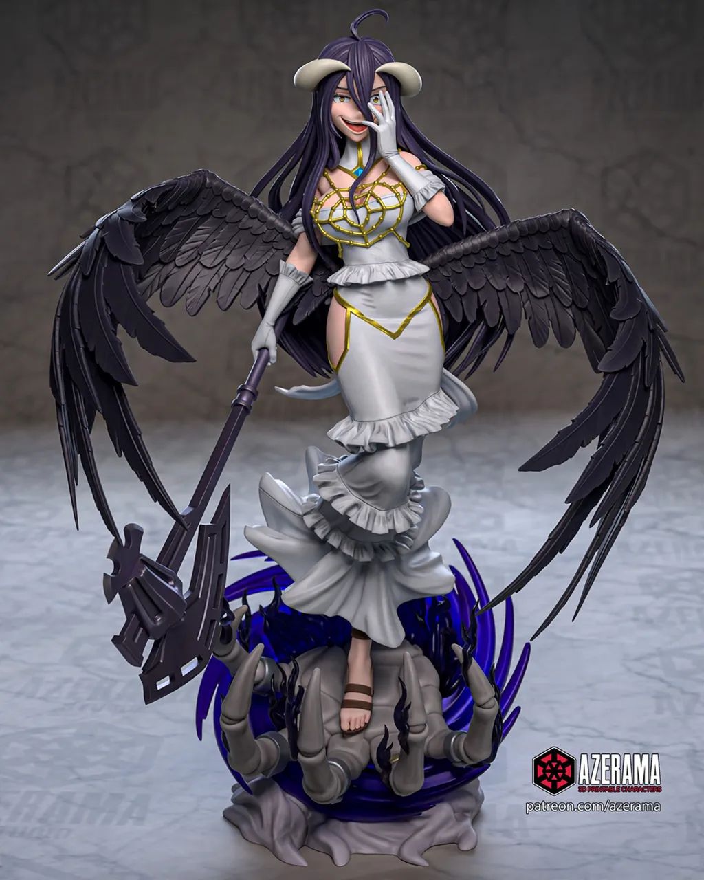 Albedo overlord 35cm colecionável alto detalhamento com 4 heads