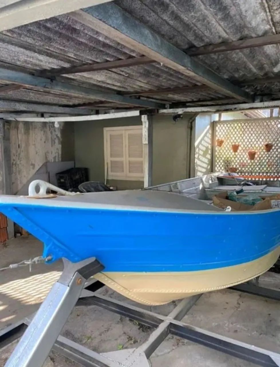 Barco de alumínio 4,50m com motor Johnson 15 Hp  - Foto 2