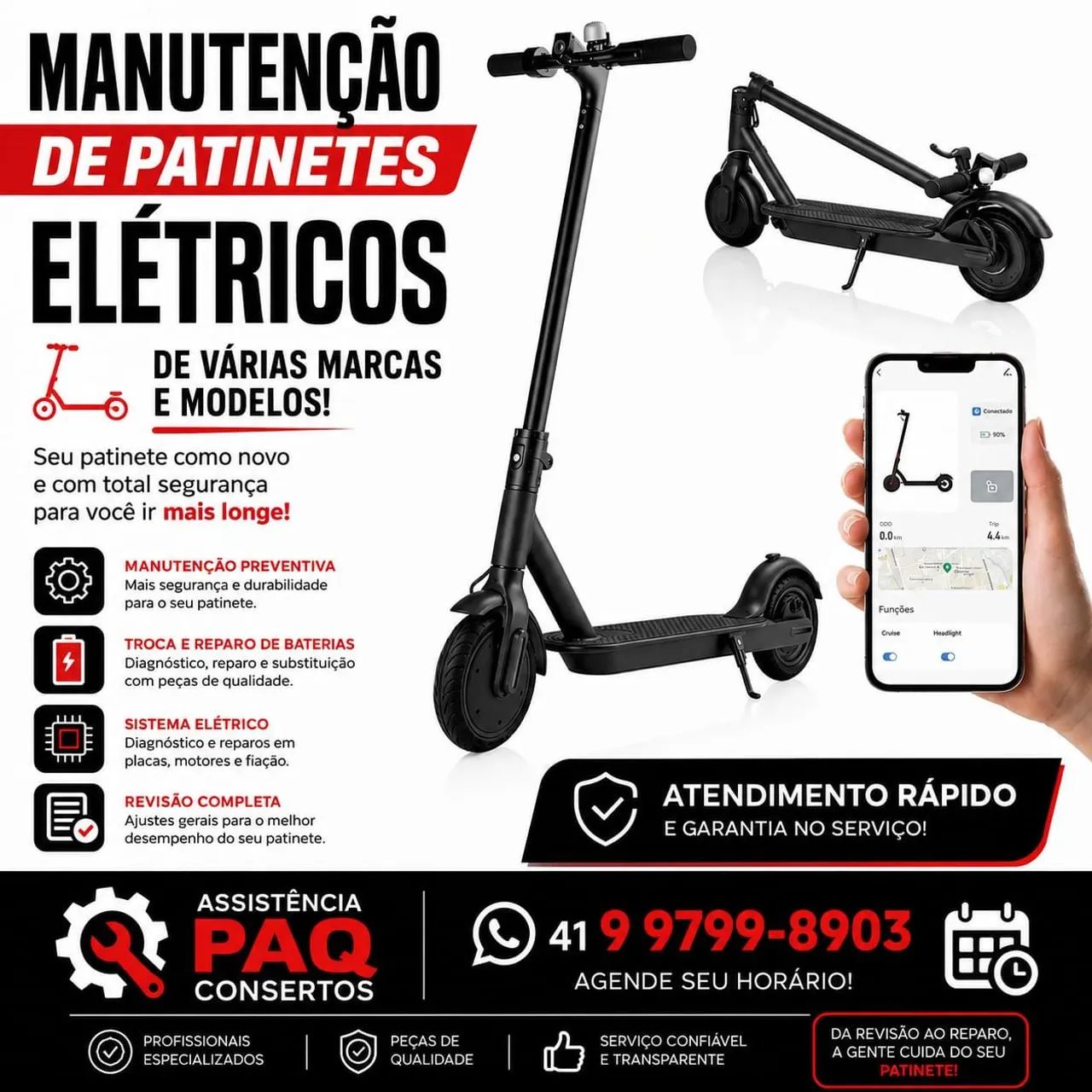 Manutenção Patinetes elétricos, drift, hoverboard